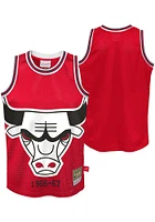 Mitchell and Ness Chicago Bulls Youth Red Big Face 2.0 Short Sleeve Tank Top