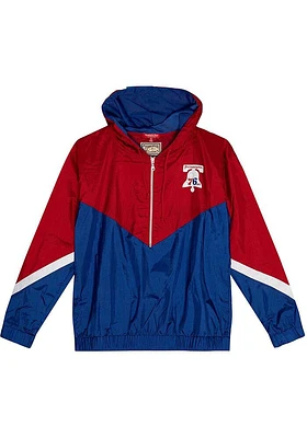 Mitchell and Ness Philadelphia 76ers Womens Red Windbreaker Light Weight Jacket