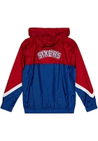 Mitchell and Ness Philadelphia 76ers Womens Red Windbreaker Light Weight Jacket