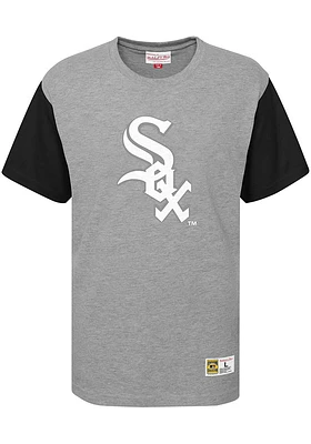 Mitchell and Ness Chicago White Sox Youth Grey Color Blocked Short Sleeve Fashion T-Shirt
