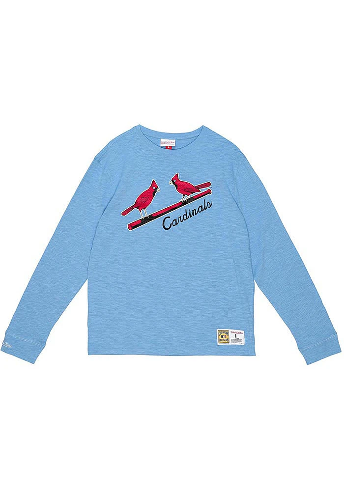 Mitchell and Ness St Louis Cardinals Light Blue Legendary Slub Long Sleeve Fashion T Shirt
