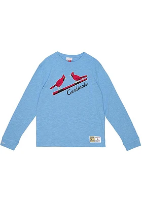 Mitchell and Ness St Louis Cardinals Light Blue Legendary Slub Long Sleeve Fashion T Shirt