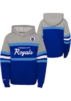 Mitchell and Ness Kansas City Royals Youth Blue Head Coach Long Sleeve Hoodie