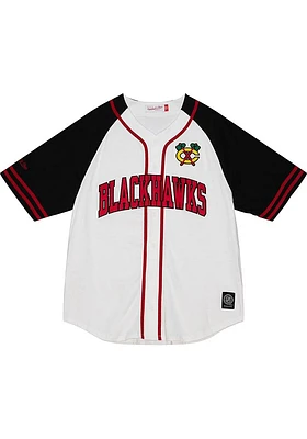 Chicago Blackhawks Mens Mitchell and Ness Replica PRACTICE Jersey - White