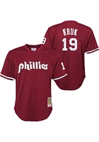 John Kruk  Mitchell and Ness Philadelphia Phillies Youth Red MLB Player Jersey