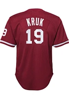 John Kruk  Mitchell and Ness Philadelphia Phillies Youth Red MLB Player Jersey