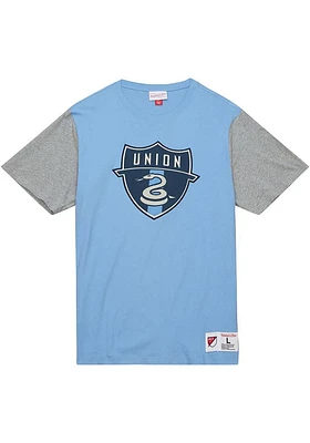 Mitchell and Ness Philadelphia Union Light Blue COLOR BLOCKED SS TEE Short Sleeve Fashion T Shirt