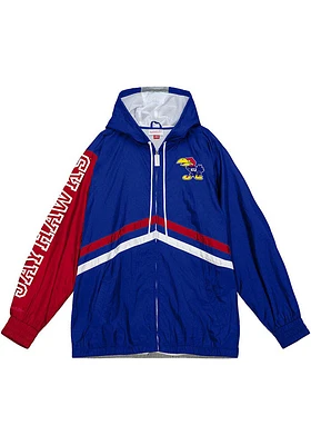 Mitchell and Ness Kansas Jayhawks Mens Blue Windbreaker Light Weight Jacket
