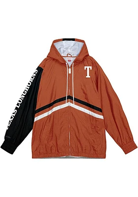 Mitchell and Ness Texas Longhorns Mens Burnt Orange Windbreaker Light Weight Jacket