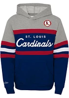Mitchell and Ness St Louis Cardinals Youth Navy Blue Head Coach Long Sleeve Hoodie