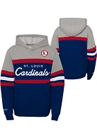 Mitchell and Ness St Louis Cardinals Youth Navy Blue Head Coach Long Sleeve Hoodie