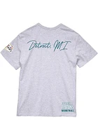 Mitchell and Ness Detroit Pistons Grey CITY COLLECTION SS TEE Short Sleeve T Shirt
