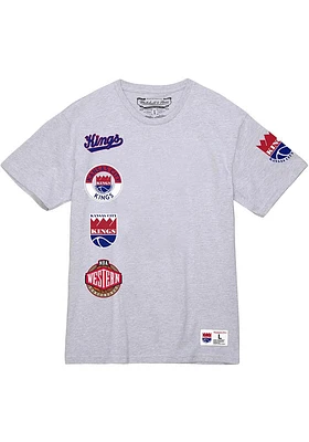 Mitchell and Ness Kansas CITY Kings Grey COLLECTION SS TEE Short Sleeve T Shirt