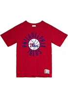 Mitchell and Ness Philadelphia 76ers Red LEGENDARY SLUB TEE Short Sleeve Fashion T Shirt