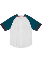 Mitchell and Ness Detroit Pistons Mens White Practice Day Baseball Jersey