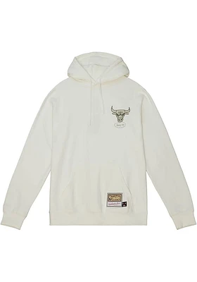Mitchell and Ness Chicago Bulls Mens Ivory NBA CREAM HOODY Long Sleeve Hoodie