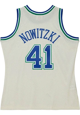 Dirk Nowitzki Dallas Mavericks Mitchell and Ness Cream HWC Swingman Jersey