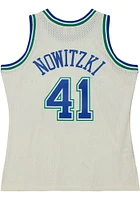 Dirk Nowitzki Dallas Mavericks Mitchell and Ness Cream HWC Swingman Jersey