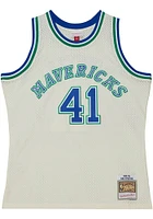 Dirk Nowitzki Dallas Mavericks Mitchell and Ness Cream HWC Swingman Jersey