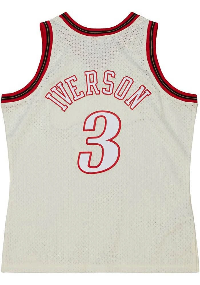 Allen Iverson Philadelphia 76ers Mitchell and Ness Cream HWC Swingman Jersey
