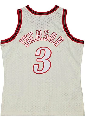 Allen Iverson Philadelphia 76ers Mitchell and Ness Cream HWC Swingman Jersey