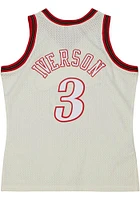 Allen Iverson Philadelphia 76ers Mitchell and Ness Cream HWC Swingman Jersey