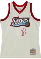 Allen Iverson Philadelphia 76ers Mitchell and Ness Cream HWC Swingman Jersey