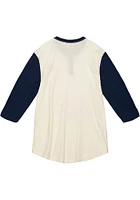 Mitchell and Ness Sporting Kansas City White Icon Henley Style Long Sleeve Fashion T Shirt