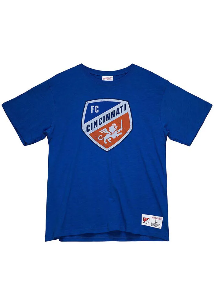 Mitchell and Ness FC Cincinnati Blue Legendary Slub Design Short Sleeve Fashion T Shirt