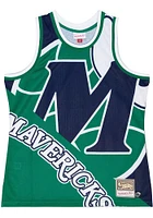 Mitchell and Ness Dallas Mavericks Mens Blue Big Face Fashion Short Sleeve Tank Top