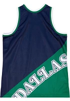 Mitchell and Ness Dallas Mavericks Mens Blue Big Face Fashion Short Sleeve Tank Top