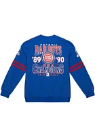 Mitchell and Ness Detroit Pistons Mens Red All Over 2.0 Long Sleeve Fashion Sweatshirt