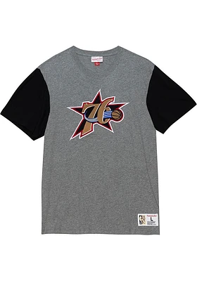 Mitchell and Ness Philadelphia 76ers Color Blocked Short Sleeve Fashion T Shirt