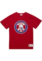 Mitchell and Ness Philadelphia 76ers Red Legendary Slub Logo Short Sleeve Fashion T Shirt