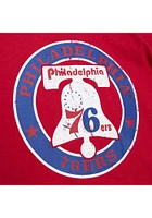 Mitchell and Ness Philadelphia 76ers Red Legendary Slub Logo Short Sleeve Fashion T Shirt