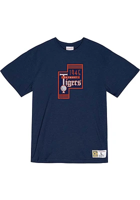 Mitchell and Ness Detroit Tigers Navy Blue Legendary Slub Short Sleeve Fashion T Shirt