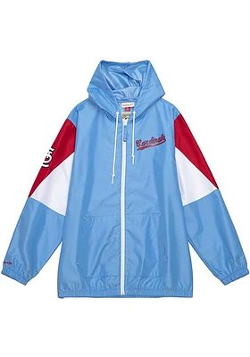 Mitchell and Ness St Louis Cardinals Mens Light Blue Throw It Back Weight Jacket