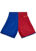 Mitchell and Ness Kansas Jayhawks Mens Blue Big Face Shorts