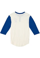Mitchell and Ness Kansas Jayhawks White Icon Henley Long Sleeve Fashion T Shirt