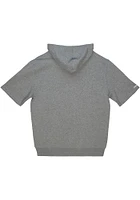 Mitchell and Ness Kansas Jayhawks Grey Fleece Short Sleeve Hoods