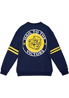 Mitchell and Ness Michigan Wolverines Mens Yellow All Over Long Sleeve Fashion Sweatshirt