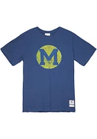 Mitchell and Ness Michigan Wolverines Blue Legendary Slub Short Sleeve Fashion T Shirt