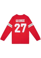 Eddie George Ohio State Buckeyes Red Name and Number Long Sleeve Player T Shirt