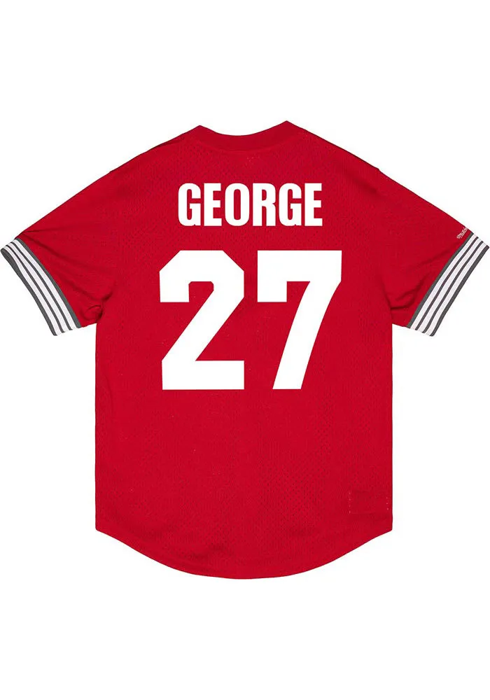 Eddie George  Mitchell and Ness Ohio State Buckeyes Red Name Number Mesh Football Jersey