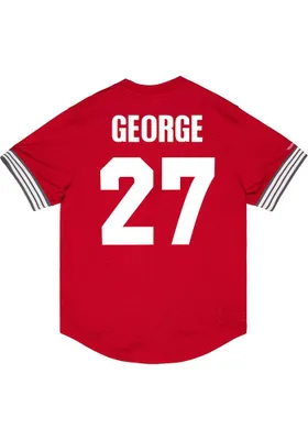 Eddie George  Mitchell and Ness Ohio State Buckeyes Red Name Number Mesh Football Jersey