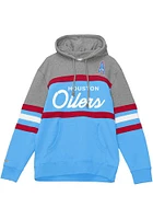 Mitchell and Ness Houston Oilers Mens Light Blue HEAD COACH Fashion Hood
