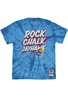 Mitchell and Ness Kansas Jayhawks Blue Off The Grid Tie Dye Short Sleeve T Shirt