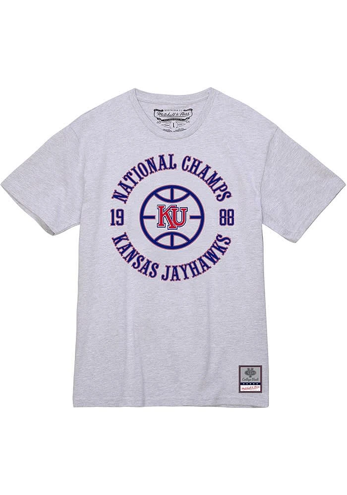 Mitchell and Ness Kansas Jayhawks Champs Short Sleeve T Shirt