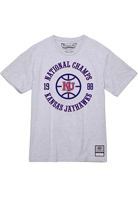 Mitchell and Ness Kansas Jayhawks Champs Short Sleeve T Shirt