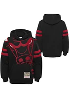 Mitchell and Ness Chicago Bulls Youth Black Big Face Long Sleeve Hoodie